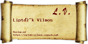 Lipták Vilmos névjegykártya